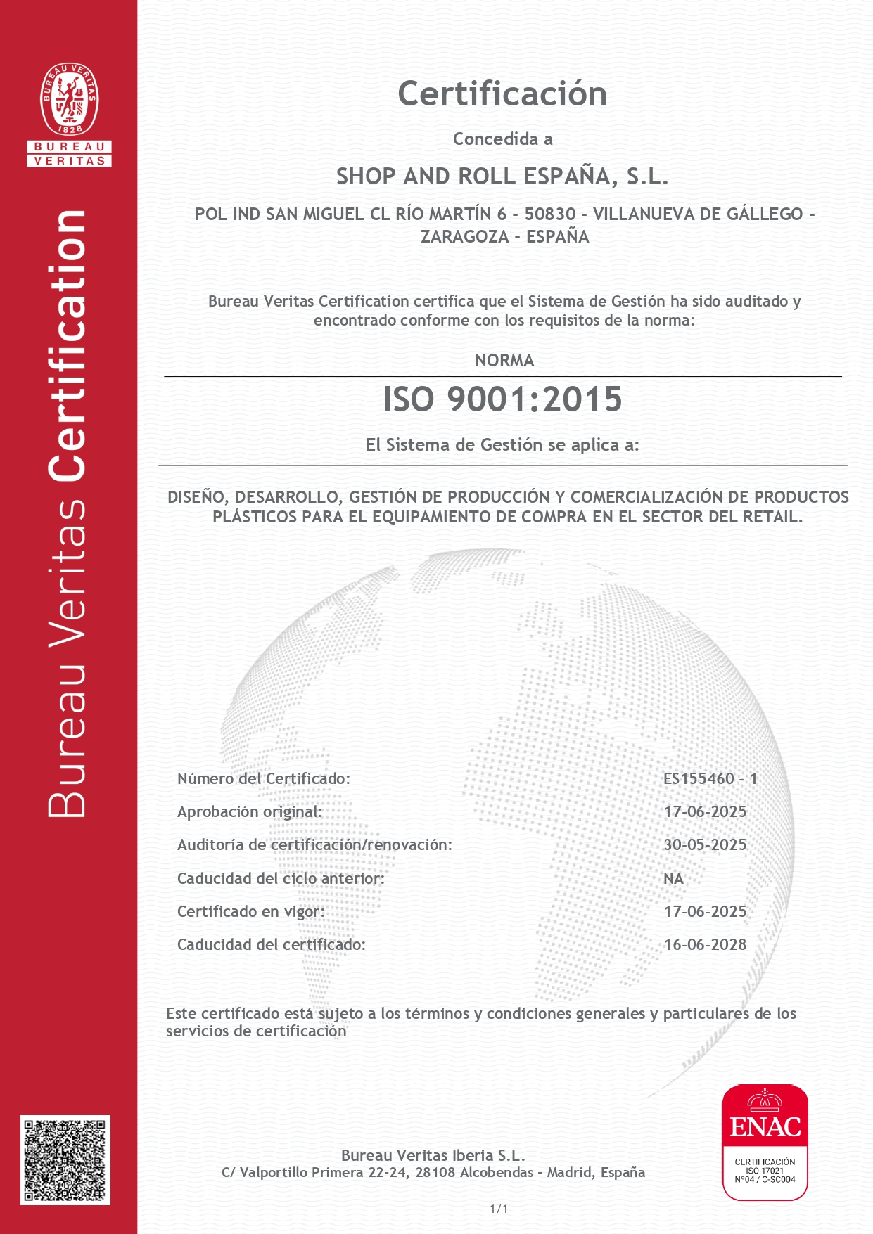 ISO 9001-SHOP AND ROLL SL