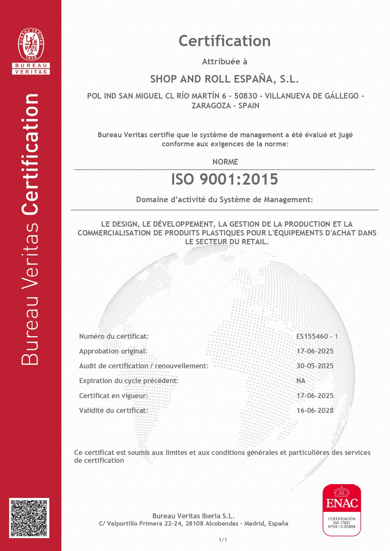 ISO 9001-SHOP AND ROLL SL