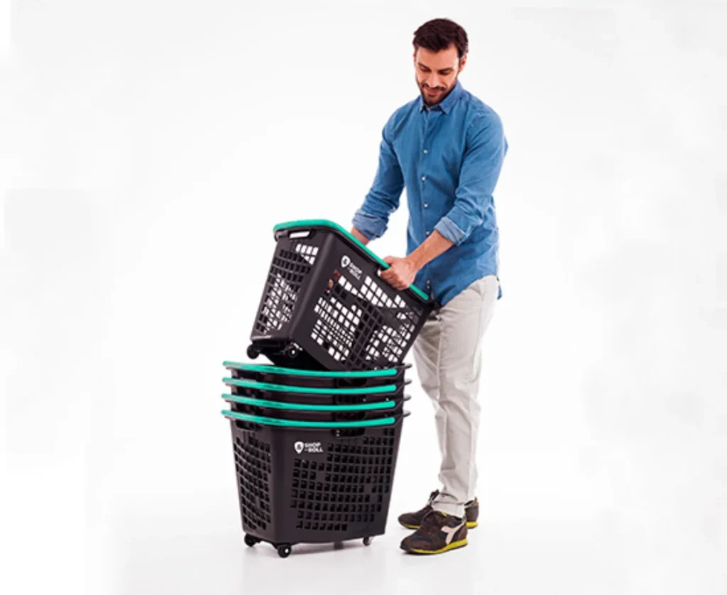 Cesta de la compra con ruedas 55 litros