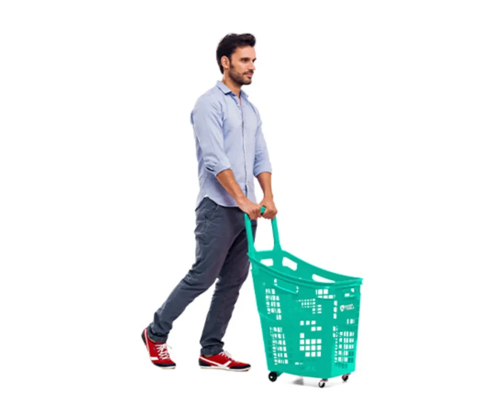 Cesta de la compra con ruedas 65 litros
