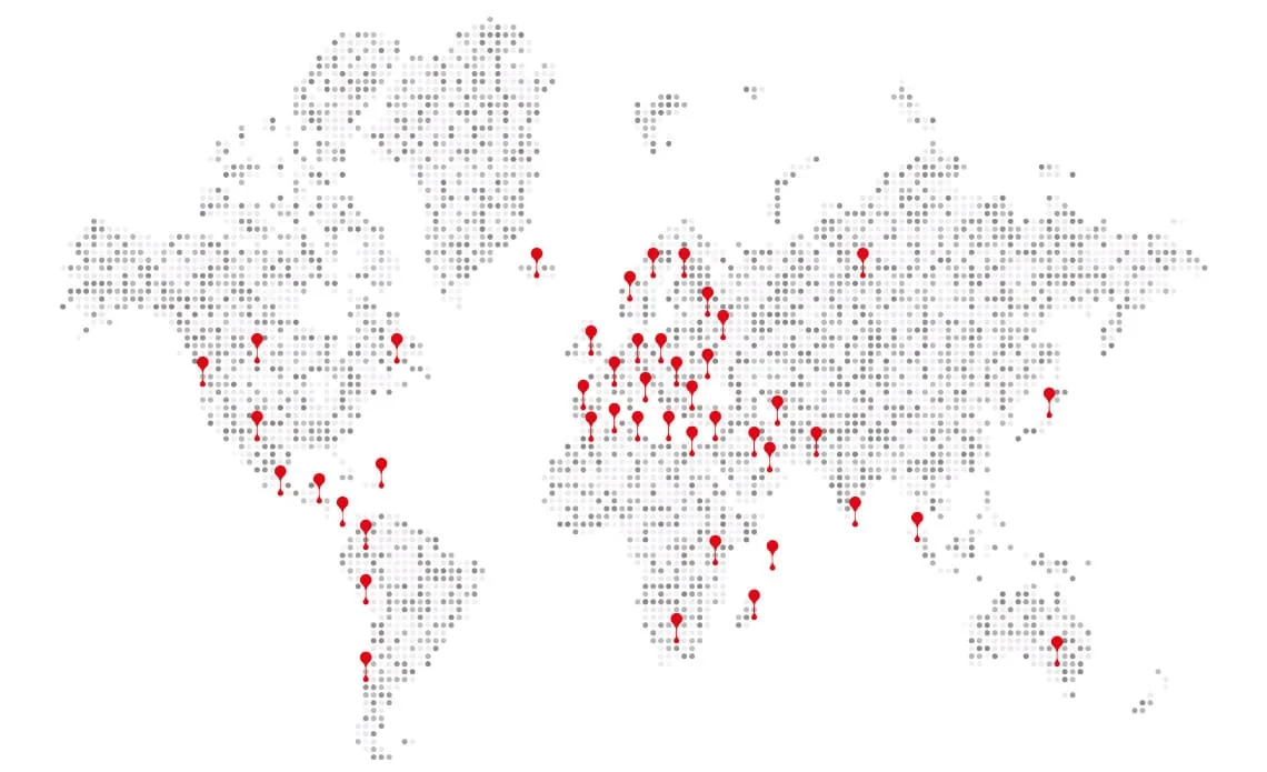 Mapa con la presencia internacional de Shop&Roll